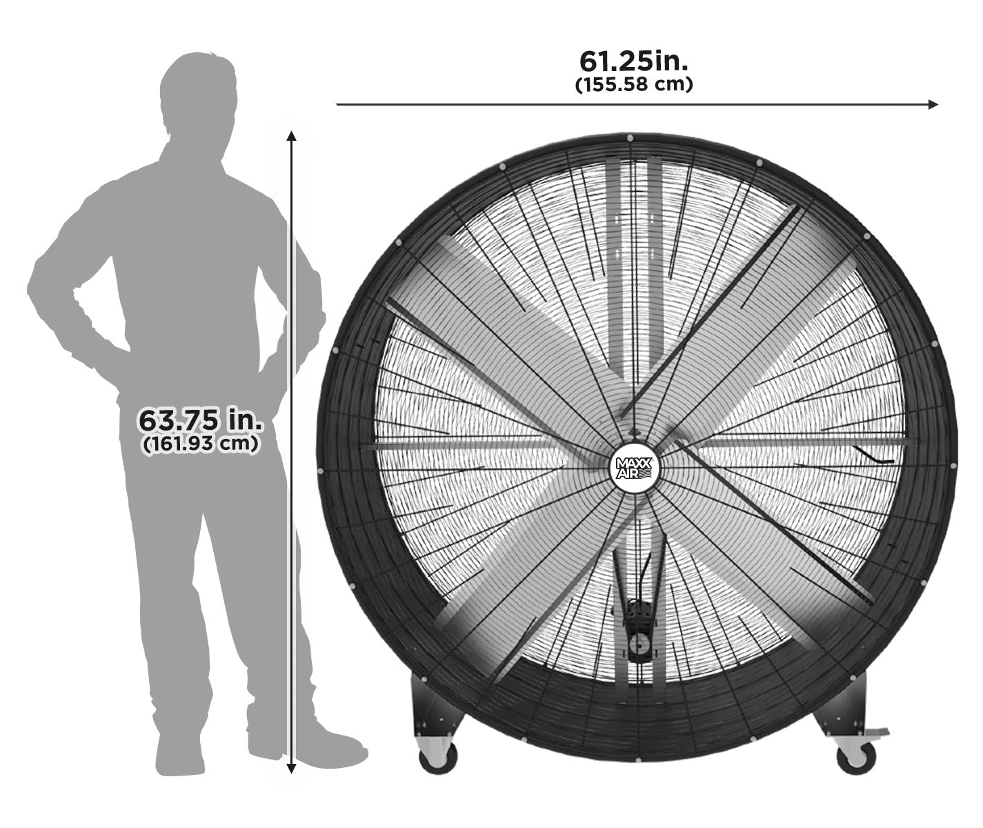 Maxx Air Pro Series | 60 in Mobile Drum Fan | 2 Speed