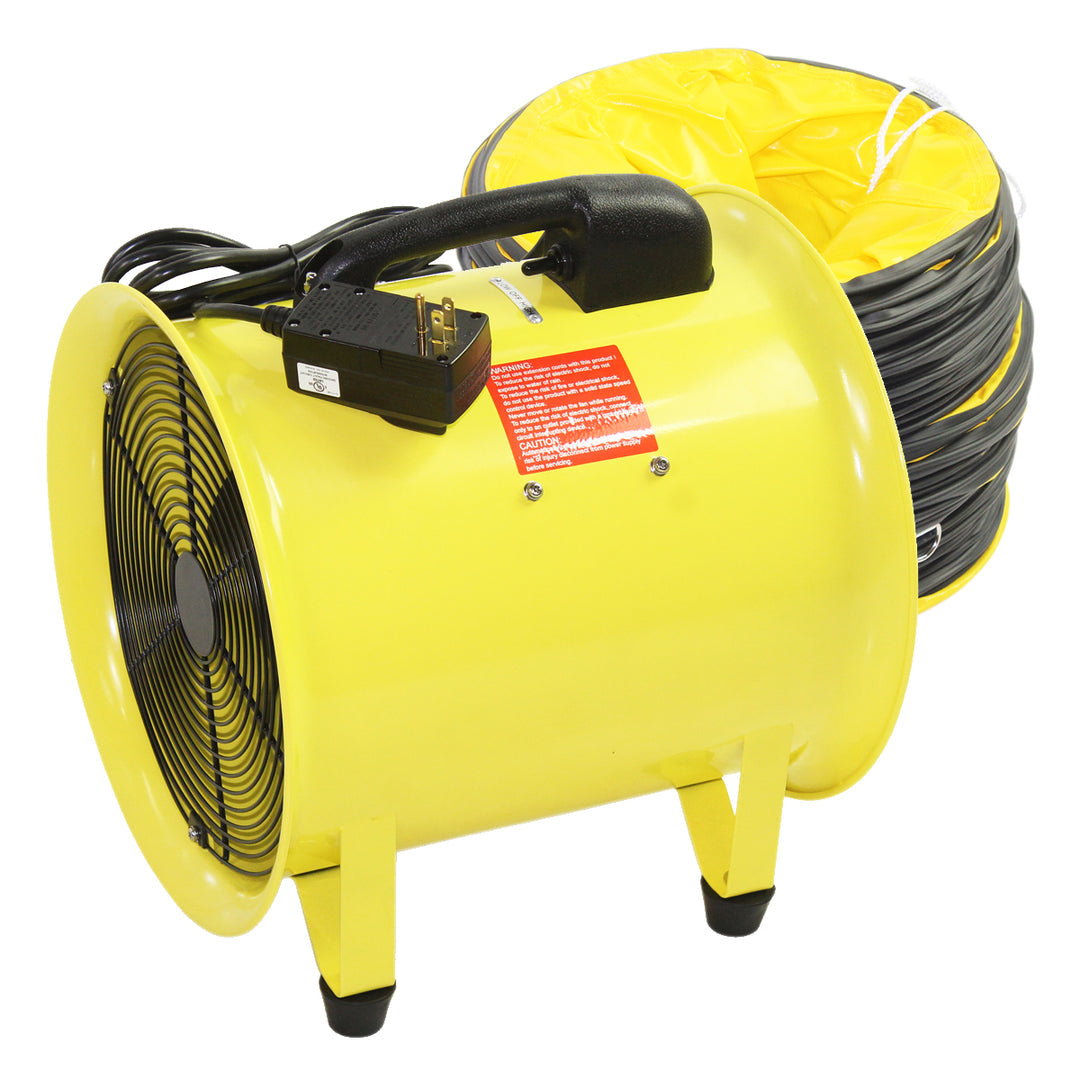 Maxx Air 12 inch Confined Space Axial Fan with Polyvinyl Distribution Hose