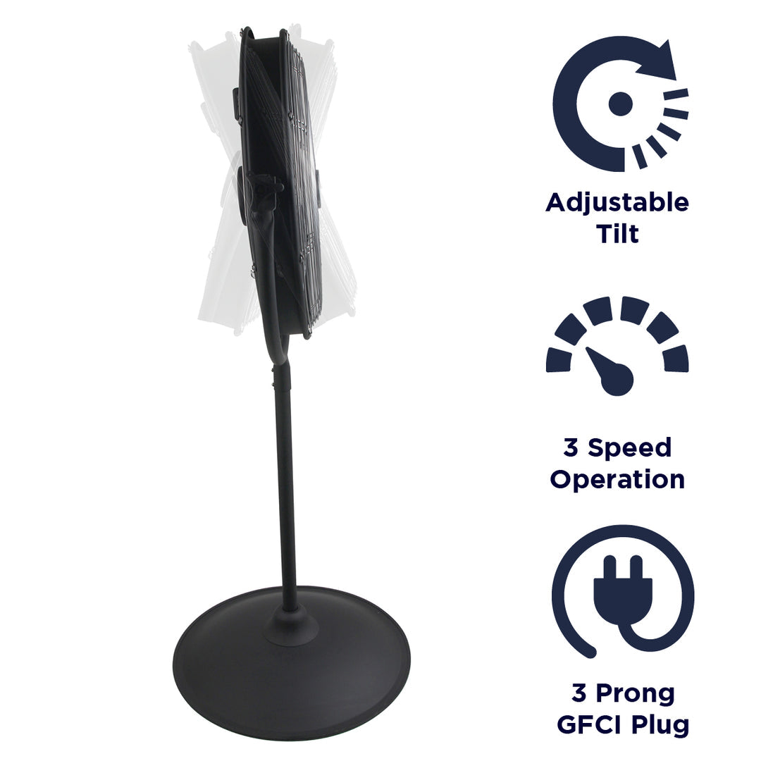 Maxx Air 20 inch Outdoor/Indoor Pedestal Fan | 3 Speed | Tilting Pedestal Mount
