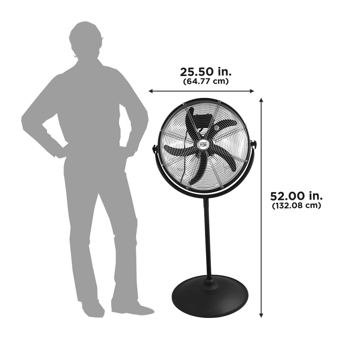 Maxx Air 20 inch Outdoor/Indoor Pedestal Fan | 3 Speed | Tilting Pedestal Mount