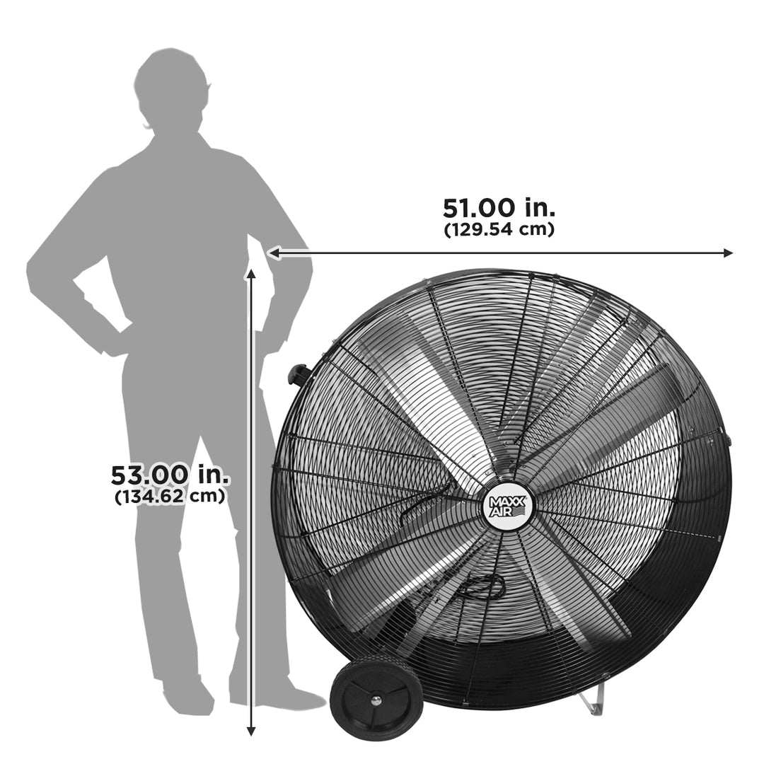 Maxx Air 48in Belt-Drive Drum Fan | Barrel Fan | Mobile Fan