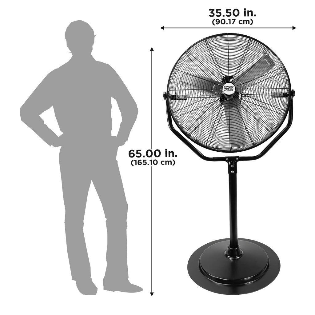 Maxx Air 30in Pedestal Fan | 3 Speed | Yoke Mount